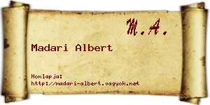 Madari Albert névjegykártya